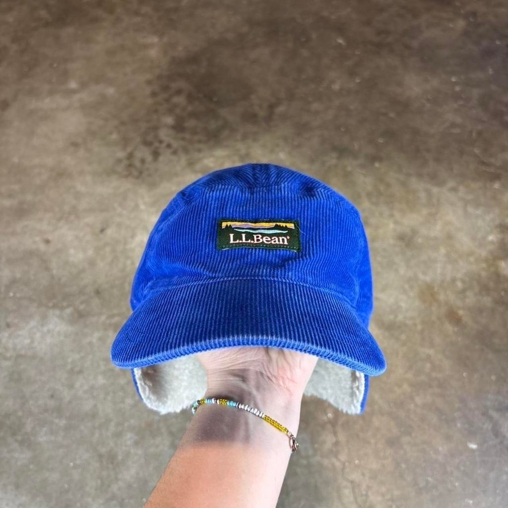 L.L.Bean blue corduroy hat with fleece lining